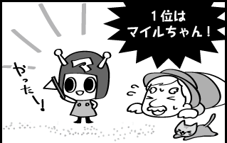 1位はマイルちゃん! やったー!