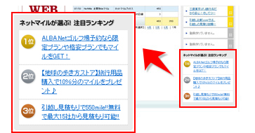 「ネットマイルが選ぶ!注目ランキング」って何?