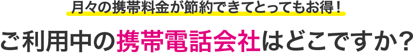 ご利用中の携帯電話会社はどこですか?